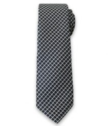 Modny Krawat Męski w Drobną Kratkę - 6cm- Alties, Granatowo-Biały. Niebieskie krawaty i muchy Alties, bez wzorów, z tkaniny. Za 49.00 zł.