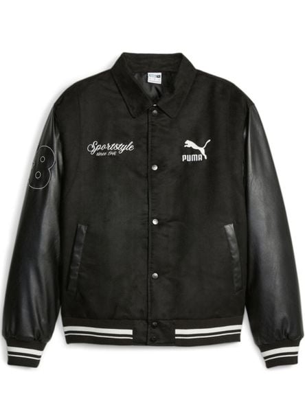 Kurtka Męskie puma 621788_varsity_jacket_nero czarny. Czarne kurtki Puma, m, bez wzorów, z materiału, bez kaptura. Za 454.10 zł.