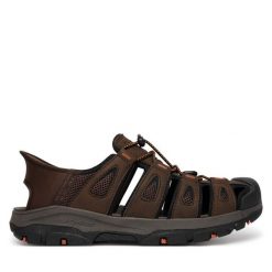 Sandały Skechers. Brązowe sandały Skechers, bez zapięcia. Za 349.99 zł.