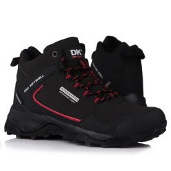 Buty męskie wysokie zimowe wodoodporne DK SAURON. Czarne buty turystyczne DK, na zimę, bez wzorów, z materiału, przed kolano, bez zapięcia, do biegania. Za 168.00 zł.