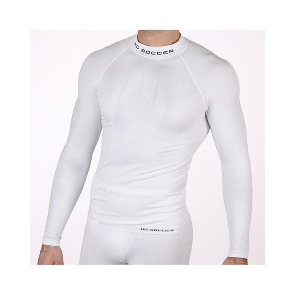 Bluza termiczna do piłki nożnej męska biała. Białe bielizna termoaktywna HO SOCCER, m, bez wzorów, z materiału, bez ramiączek, do piłki nożnej. Za 194.40 zł.