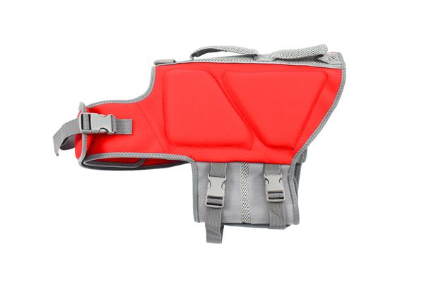 Kamizelka ratunkowa dla psa, rozmiar L. Czerwone kamizelki sportowe ROONY, l, bez wzorów, z nylonu, bez kaptura. Za 210.00 zł.