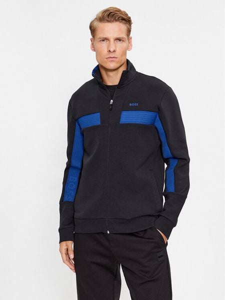 Boss Bluza 50493470 Czarny Regular Fit. Czarne bluzy Boss, l, bez wzorów, z bawełny, bez kaptura. Za 579.99 zł.