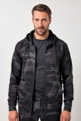 Męska Kurtka treningowa fitness dzianina dresowa moro kaptur do rozm. 7XL. Czarne kurtki JAY-PI, m, bez wzorów, z dresówki, z kapturem. Za 349.99 zł.