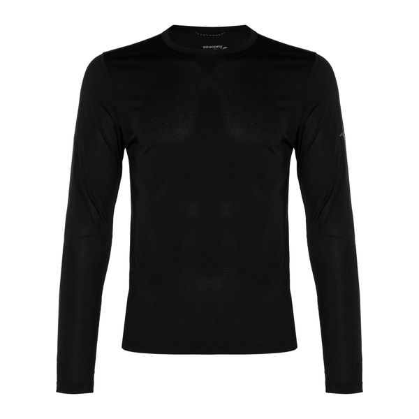 Longsleeve do biegania męski Saucony Stopwatch. Czarne bluzki z długim rękawem Saucony, l, bez wzorów, bez kołnierzyka, bez ramiączek. Za 119.99 zł.