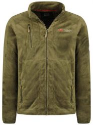 Geographical Norway Kurtka polarowa "Upload" w kolorze oliwkowym rozmiar: 3XL. Brązowe kurtki Geographical Norway, xl, z aplikacjami, z polaru, bez kaptura. Za 127.95 zł.