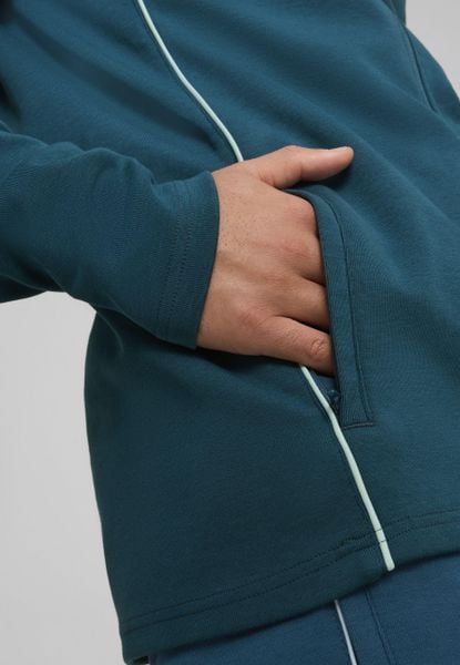 Kurtka z dresu OM 2024/25. Niebieskie kurtki Puma, na jesień, m, bez wzorów, z dresówki, z kapturem. Za 293.60 zł.