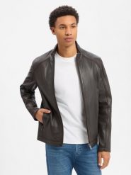 Bugatti Męska kurtka skórzana Mężczyźni skóra brązowy, 58. Brązowe kurtki Bugatti, m, bez wzorów, z dzianiny, bez kaptura. Za 1,499.95 zł.