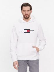 Tommy Hilfiger Bluza MW0MW37861 Biały Regular Fit. Białe bluzy Tommy Hilfiger, m, bez wzorów, z bawełny, bez kaptura. Za 259.99 zł.