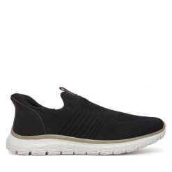 Półbuty Rieker. Czarne eleganckie półbuty Rieker, bez wzorów, bez obcasa, bez zapięcia. Za 339.99 zł.