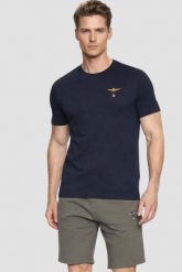 AERONAUTICA MILITARE Granatowy bawełniany męski t-shirt, Rozmiar XXL. Niebieskie t-shirty Aeronautica Militare, l, bez wzorów, z bawełny, bez kołnierzyka, bez ramiączek. W wyprzedaży za 189.99 zł.