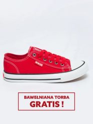 Trampki męskie niskie czerwone JJ174609 603. Czerwone trampki BIG STAR, m, bez wzorów, bez zapięcia. W wyprzedaży za 88.99 zł.