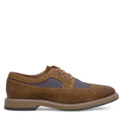 Półbuty Gino Rossi. Brązowe eleganckie półbuty Gino Rossi, bez wzorów, bez obcasa, bez zapięcia. Za 223.99 zł.