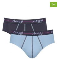 Sloggi Slipy (2 pary) w kolorze błękitnym i granatowym rozmiar: S. Niebieskie slipki Sloggi, s, bez wzorów. Za 35.10 zł.
