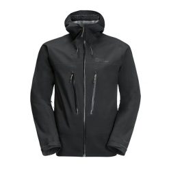 Kurtka przeciwdeszczowa męska Jack Wolfskin Kammweg 3L Jkt M. Czarne kurtki Jack Wolfskin, l, bez wzorów, bez kaptura. Za 1,995.90 zł.