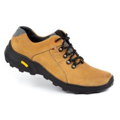 Olivier Męskie buty trekkingowe 296GT żółte. Żółte trekkingi bez wzorów, ze skóry, bez zapięcia. Za 319.69 zł.