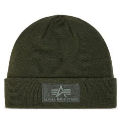 Czapka Alpha Industries. Zielone czapki zimowe Alpha Industries, bez wzorów. Za 139.99 zł.