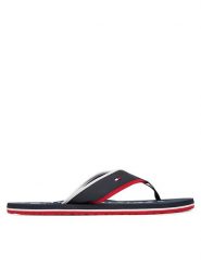 Tommy Hilfiger Japonki Tumble Beach Sandal FM0FM05710 Granatowy. Niebieskie japonki Tommy Hilfiger, bez wzorów, ze skóry. Za 169.99 zł.