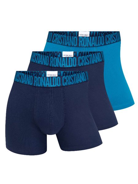 CR7 Bokserki (3 pary) w kolorze granatowym i niebieskim rozmiar: XL. Niebieskie bokserki CR7, xl, bez wzorów. Za 78.95 zł.