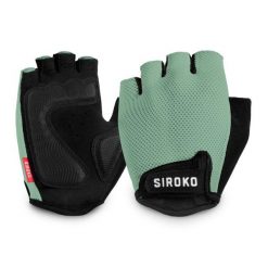 Rękawiczki rowerowe unisex Aero Green. Zielone rękawiczki SIROKO, bez wzorów, z nylonu. W wyprzedaży za 84.00 zł.