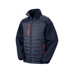 Kurtka puchowa z recyklingu Result Softshell Black Compass Softshell. Niebieskie kurtki RESULT, m, bez wzorów, z materiału, bez kaptura. Za 225.05 zł.