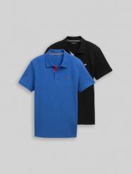 Męska Koszulka Polo Tom Tailor Doublepack Polo Advanced Blue 1044879 11132. Niebieskie koszulki polo Tom Tailor, m, bez wzorów, bez kołnierzyka, bez ramiączek. Za 129.99 zł.