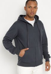 Ciemnogranatowa Bluza z Bawełną Kapturem i Sznurkami Asallin. Niebieskie bluzy Born2be, l, bez wzorów, z bawełny, z kapturem. W wyprzedaży za 50.99 zł.