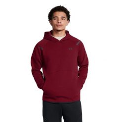 Męska bluza z kapturem Essential Fleece (Czerwona). Czerwone bluzy z kapturem Under Armour, l, bez wzorów, z materiału, z kapturem. Za 439.25 zł.