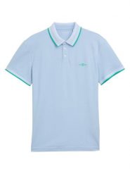 Tom Tailor Koszulka polo w kolorze błękitnym rozmiar: S. Niebieskie koszulki polo Tom Tailor, s, bez wzorów, z bawełny, bez kołnierzyka, bez ramiączek. Za 52.55 zł.