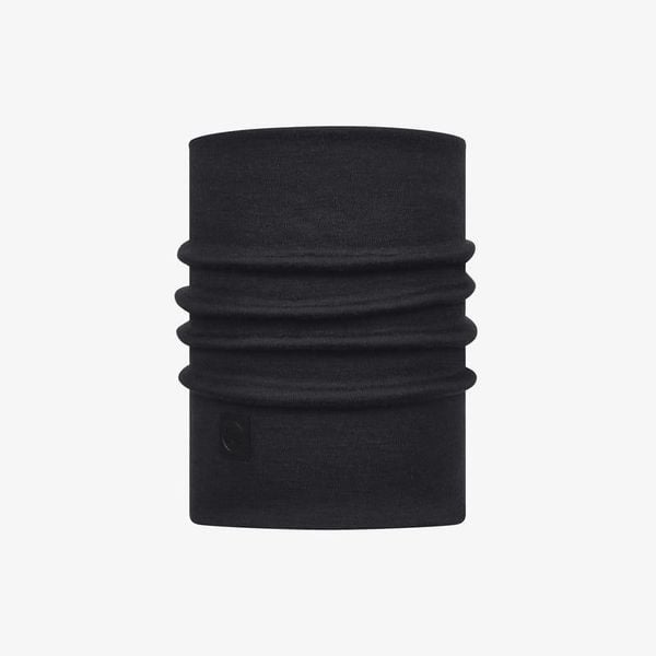 Komin wielofunkcyjny z wełny merynosów Buff Merino Heavyweight. Czarne szaliki Buff, bez wzorów, z materiału. Za 131.19 zł.