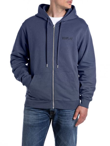 Replay Bluza w kolorze granatowym rozmiar: XL. Niebieskie bluzy Replay, xl, bez wzorów, z bawełny, bez kaptura. Za 244.95 zł.