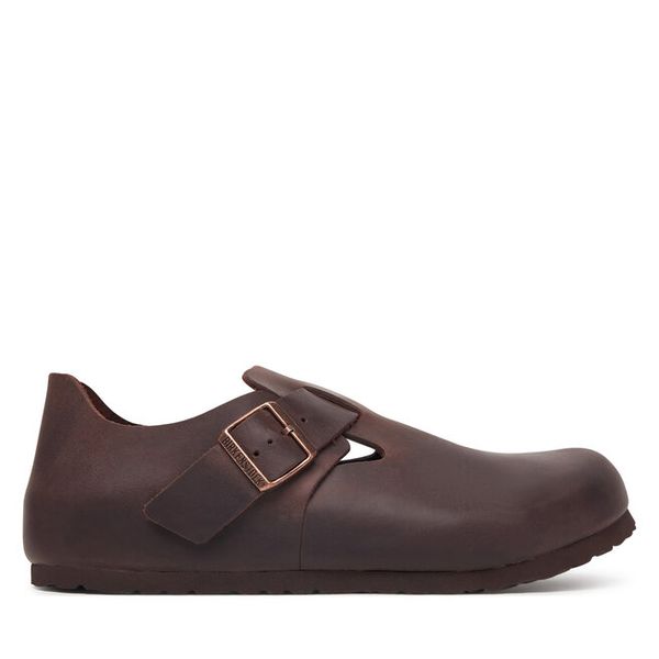 Półbuty Birkenstock. Brązowe eleganckie półbuty Birkenstock, bez wzorów, bez obcasa, bez zapięcia. Za 719.99 zł.