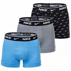 Bokserki Męskie Nike Everyday Cotton 3-Pak Bawełna Wielokolorowe. Czarne bokserki Nike, m, bez wzorów, z bawełny. Za 117.00 zł.