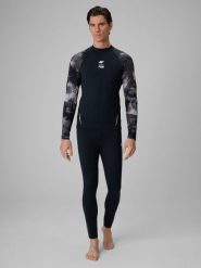 4F Legginsy do pływania i sportów wodnych z filtrem UPF50+ męskie - czarne XXL. Czarne legginsy długie sportowe 4F, m, bez wzorów, z materiału, na fitness i siłownię. Za 99.99 zł.