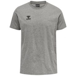 Bawełniana koszulka Hummel Move Grid. Szare t-shirty sportowe Hummel, bez wzorów, z bawełny, bez ramiączek, do piłki nożnej. Za 152.50 zł.