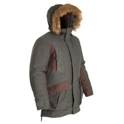 Kurtka myśliwska wodoodporna Warm -20°C 100. Zielone kurtki SOLOGNAC, s, bez wzorów, z materiału, bez kaptura. Za 449.99 zł.