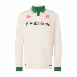 Maillot Zewnętrzny z Długim Rękawem OGC Nice 2025/26. Białe bluzki z długim rękawem Kappa, bez wzorów, bez kołnierzyka, bez ramiączek. Za 486.50 zł.