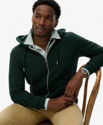 Superdry męska rozpinana bluza z kapturem szczotkowana – FOREST GREEN. Zielone bluzy z kapturem Superdry, l, bez wzorów, z bawełny, z kapturem. Za 313.45 zł.