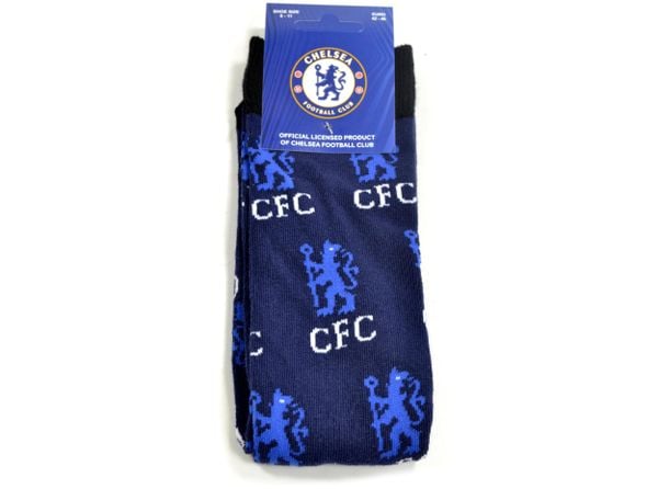 Skarpety Chelsea FC Londyn - licencjonowane. Niebieskie skarpety CHELSEA, bez wzorów, z bawełny. Za 53.99 zł.