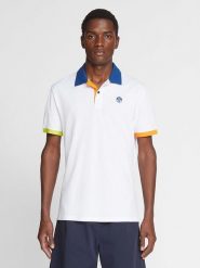 North Sails Koszulka polo w kolorze niebiesko-biało-żółtym rozmiar: XXL. Białe koszulki polo North Sails, xxl, bez wzorów, z bawełny, bez kołnierzyka, bez ramiączek. Za 135.17 zł.