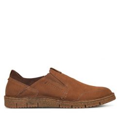 Półbuty Josef Seibel. Brązowe eleganckie półbuty Josef Seibel, bez wzorów, bez obcasa, bez zapięcia. Za 339.99 zł.