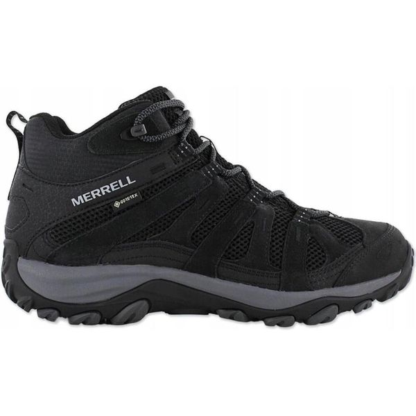 Buty trekkingowe dla mężczyzn Merrell ALVERSTONE 2 MID GTX. Czarne trekkingi Merrell, bez wzorów, bez zapięcia. Za 579.99 zł.