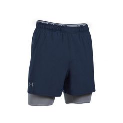 Krótki szorty Under Armour Qualifier 2-w-1. Niebieskie odzież kompresyjna Under Armour, s, bez wzorów, z elastanu, na fitness i siłownię. Za 214.45 zł.
