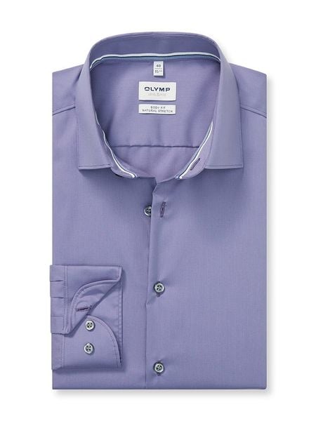 OLYMP Koszula "Level 5" - Body fit - w kolorze fioletowym rozmiar: 40. Różowe koszule Olymp, bez wzorów, z bawełny, bez kołnierzyka, bez ramiączek. Za 131.12 zł.