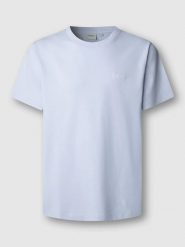 Pepe Jeans Koszulka "Contrast" w kolorze błękitnym rozmiar: S. Niebieskie bezrękawniki Pepe Jeans, s, bez wzorów, z bawełny, bez kołnierzyka, bez ramiączek. Za 69.99 zł.