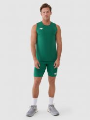 4F Legginsy krótkie treningowe męskie - zielone M. Zielone legginsy długie sportowe 4F, m, bez wzorów, z dzianiny, do biegania. Za 109.99 zł.