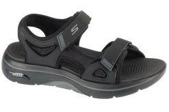 Sandały męskie, Go Walk Arch Fit 2.0 Sandal - Capistrano. Czarne sandały Skechers, z materiału, bez zapięcia. Za 329.99 zł.