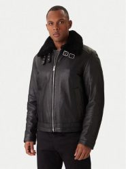 BOSS Kurtka skórzana H-Mupablo 50540917 Czarny Regular Fit. Czarne kurtki Boss, m, bez wzorów, ze skóry, bez kaptura. Za 3,529.00 zł.