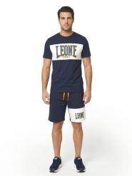 Męski zestaw: koszulka New Era + szorty bermudy. Niebieskie krótkie spodenki sportowe LEONE 1947 APPAREL, l, bez wzorów, z dresówki. Za 324.17 zł.