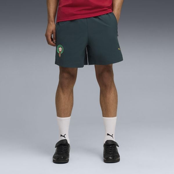 Męskie szorty z tkaniny Maroka PUMATECH o luźnym kroju PUMA. Brązowe krótkie spodenki sportowe Puma, m, bez wzorów, z materiału. Za 237.15 zł.